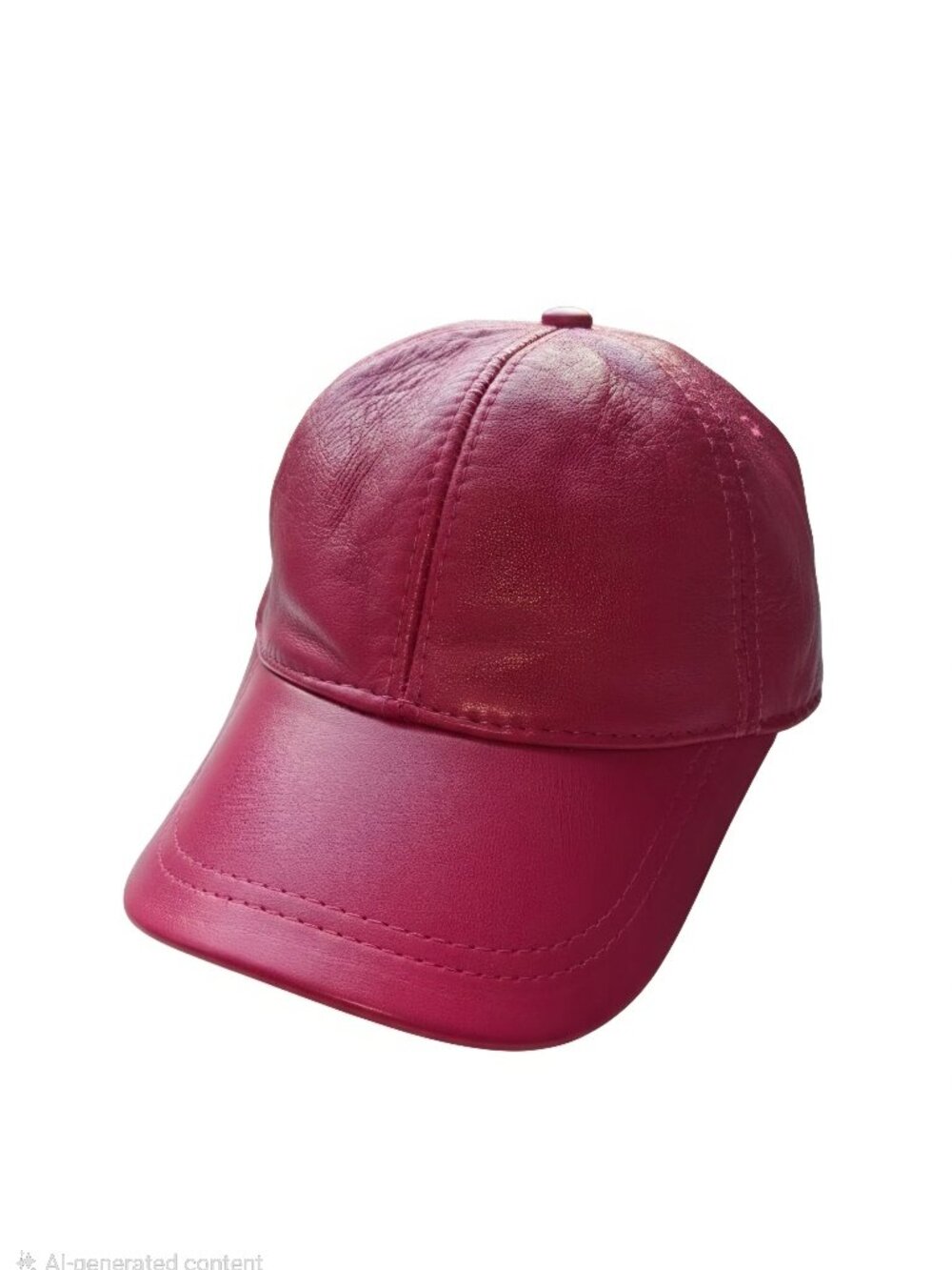 Leather baseball cap in hot pink (like new)